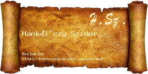 Hankóczy Szidor névjegykártya